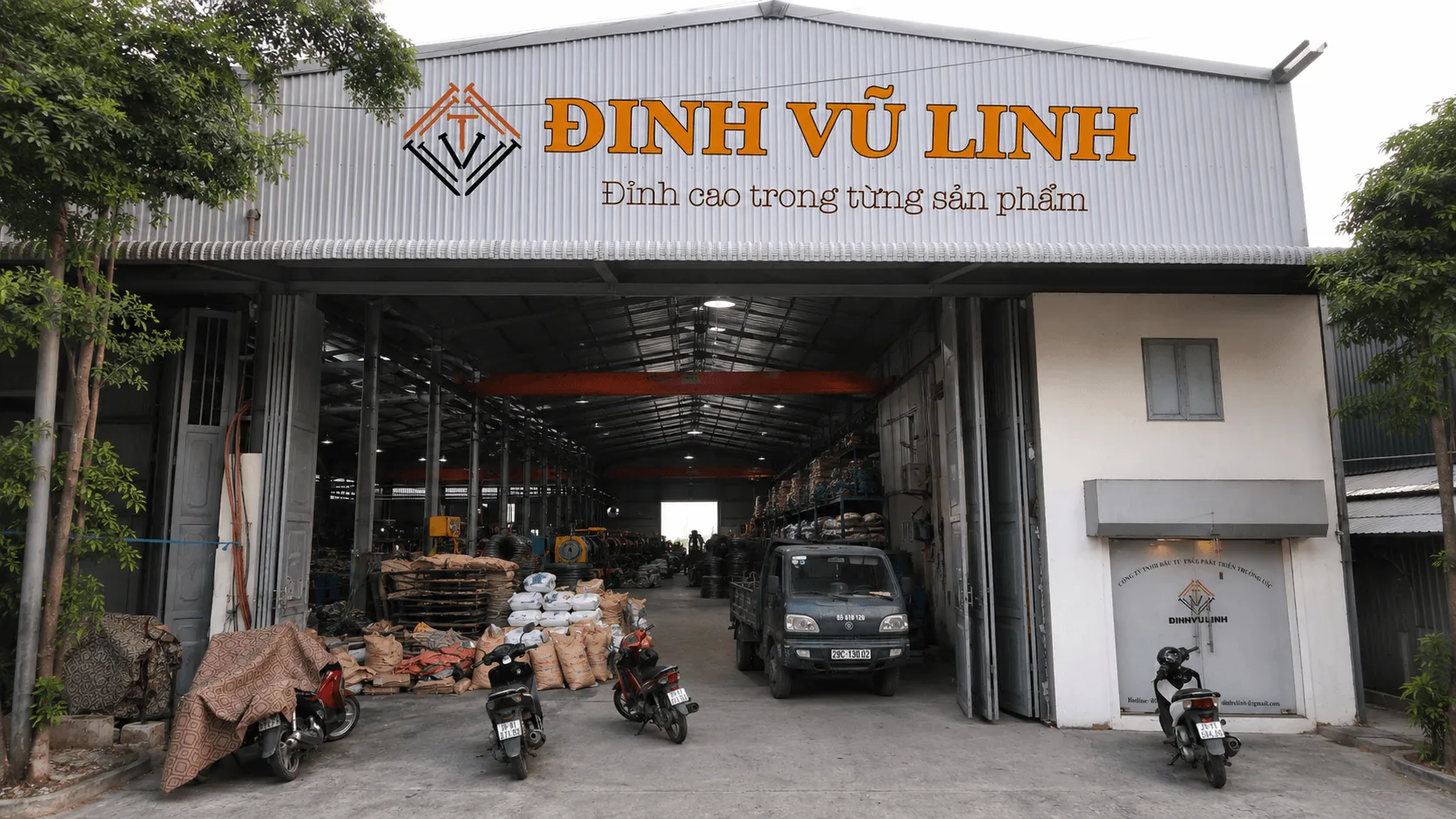 Nhà máy sản xuất đinh thép Vũ Linh chuyên bán sỉ tại KCN APEC Đa Hội, Bắc Ninh.